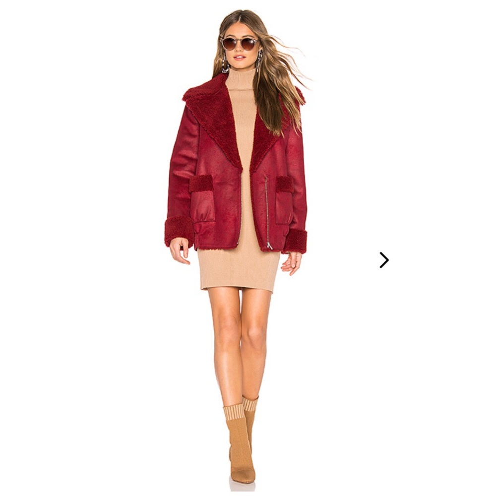 Lovers + Friends Isla Coat in Pinot Noir